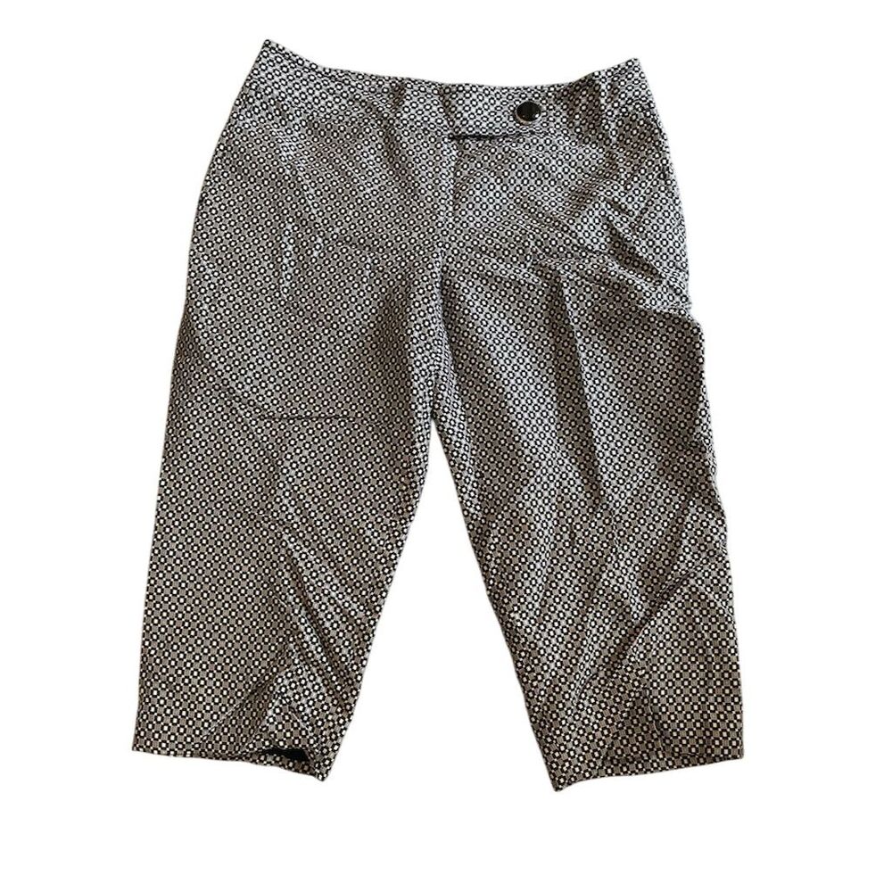 Ann Taylor Petites Women's Lindsay Capri Pants Lined Size 6 Black‎ & White